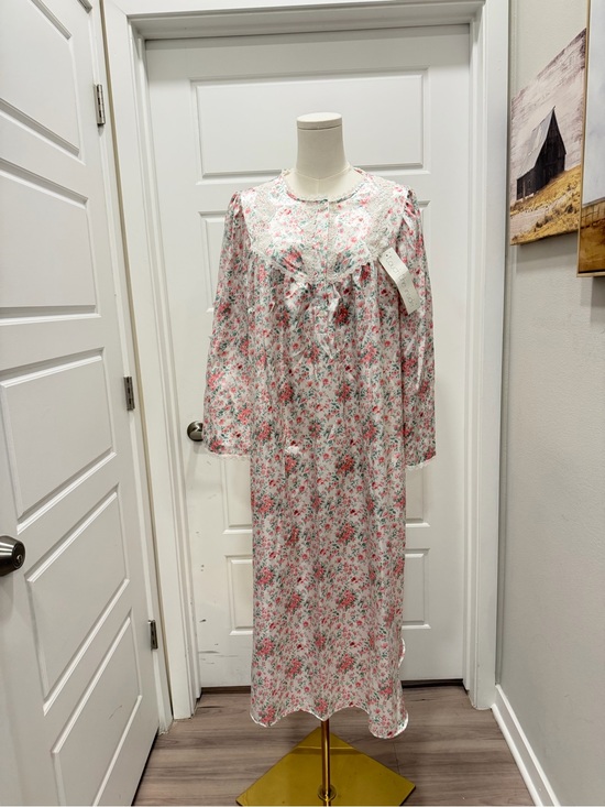 Miss Elaine Other - Miss Elaine Floral Long Nightgown with Lace Yoke
